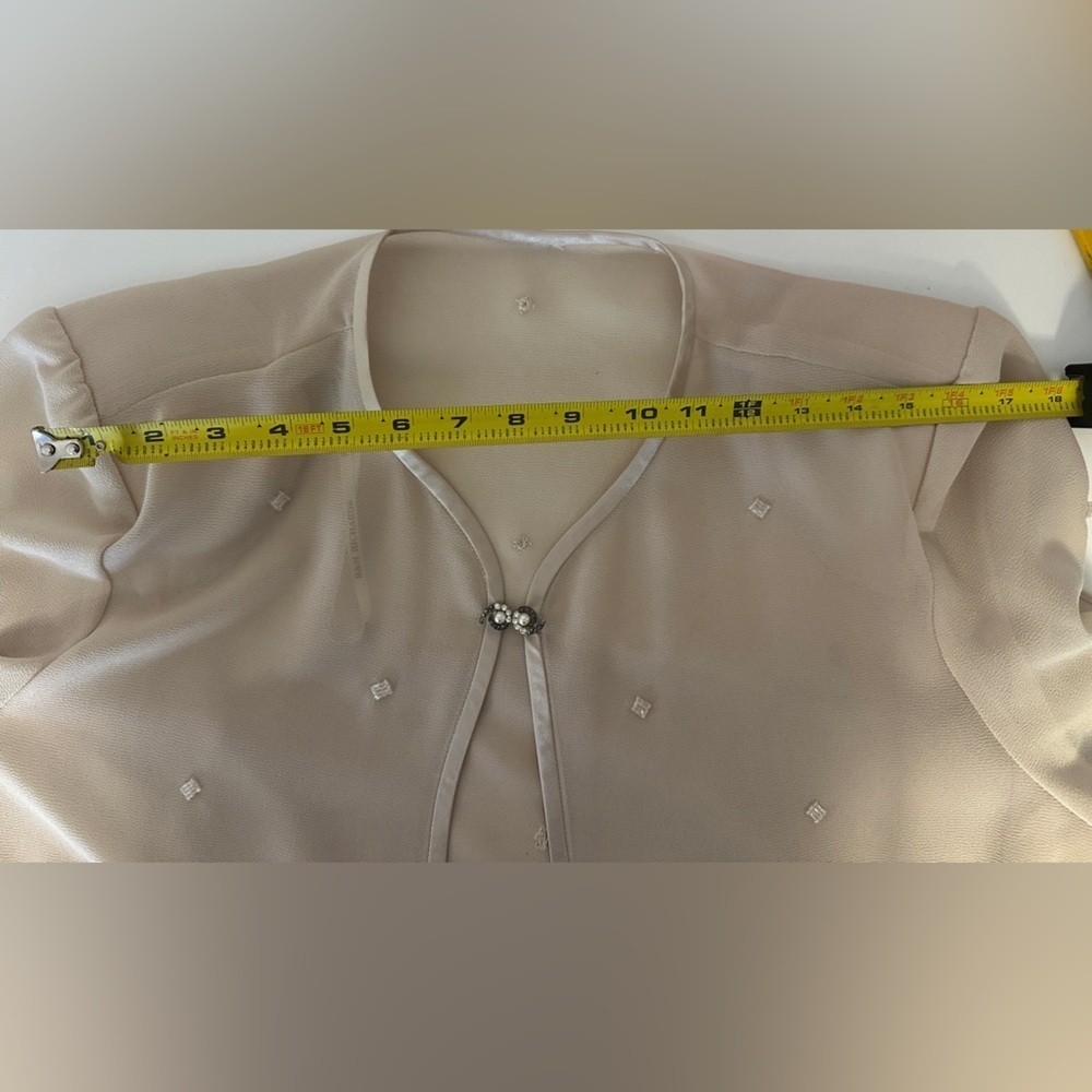 R And M Richards Open Style Jacket-Sizes 12 Elegant Cream Embellished VINTAGE - Picture 6 of 7